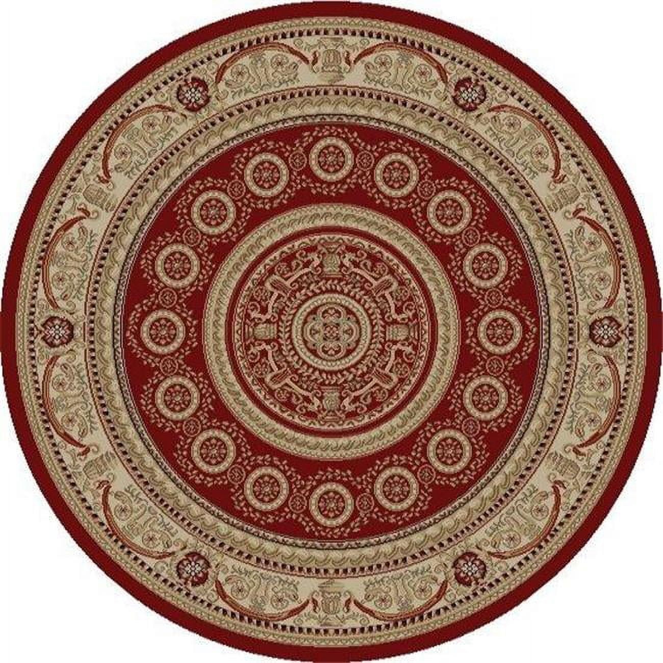 Jewel Aubusson - Red - 5 ft. 3 in. Round