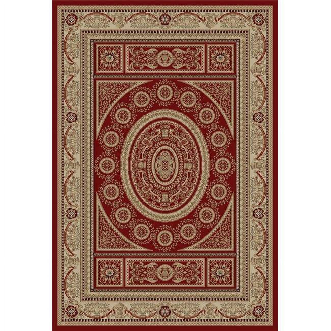 Jewel Aubusson - Red - 5 ft. 3 in. x 7 ft. 7 in.