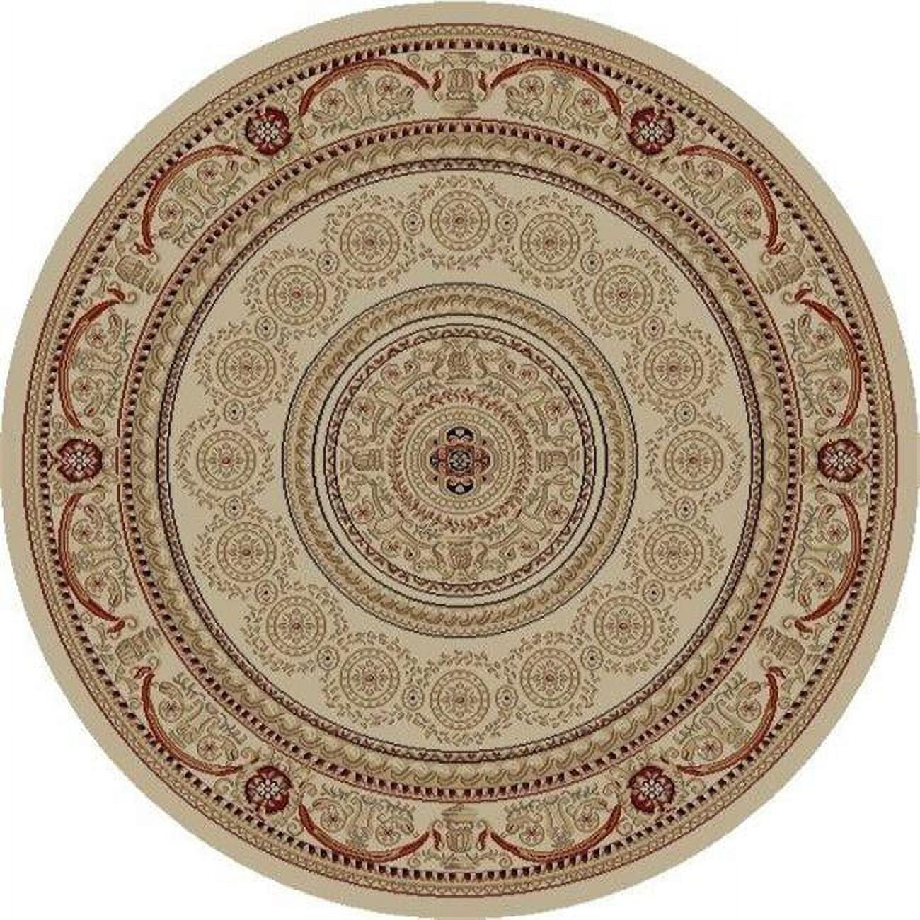 Jewel Aubusson - Ivory - 5 ft. 3 in. Round