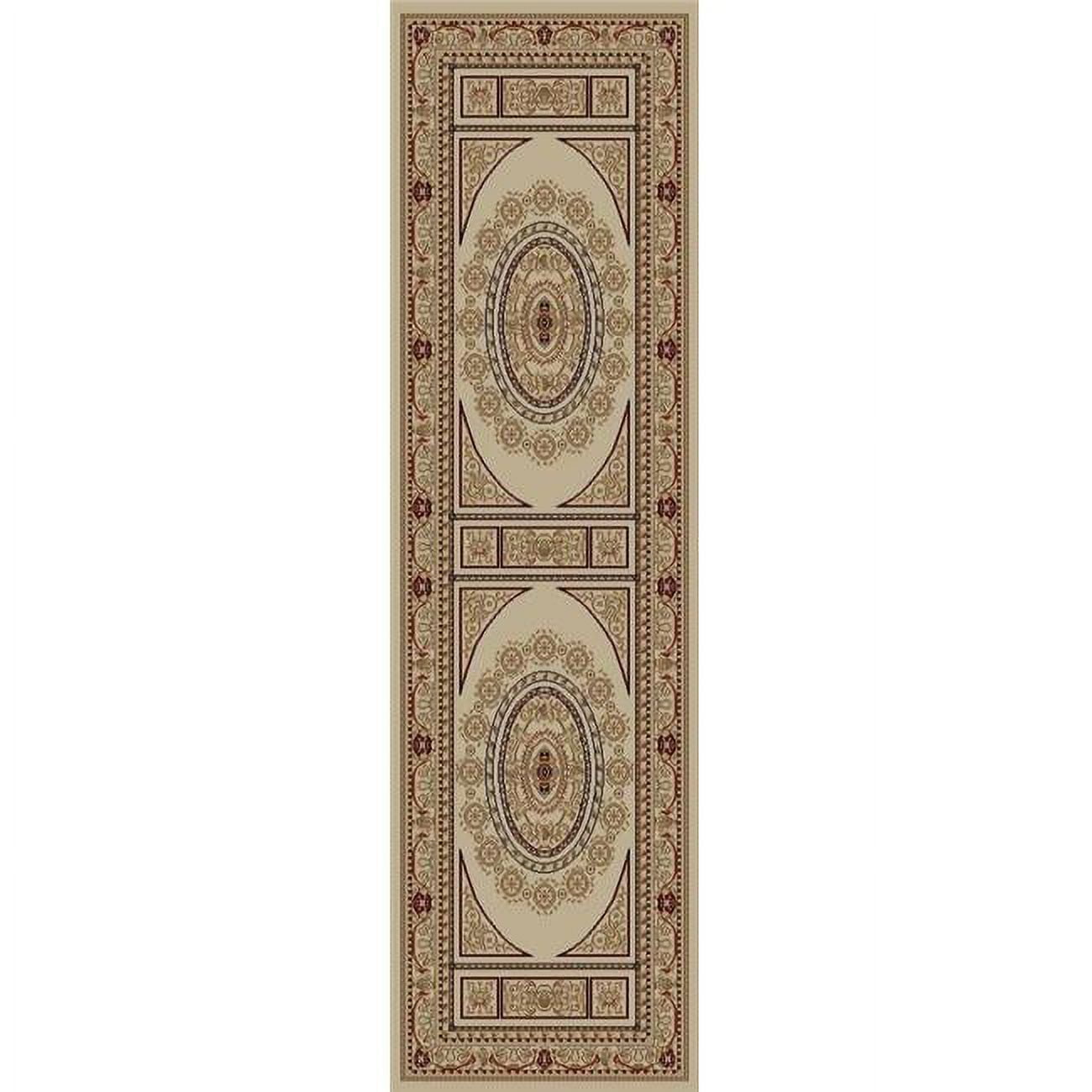 Picture of Concord Global 44122 2 ft. 3 in. x 7 ft. 7 in. Jewel Aubusson - Ivory