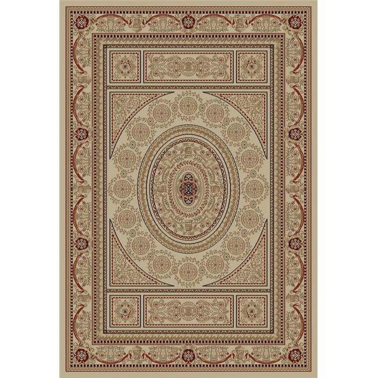 9 ft. 3 in. x 12 ft. 6 in. Jewel Aubusson - Ivory