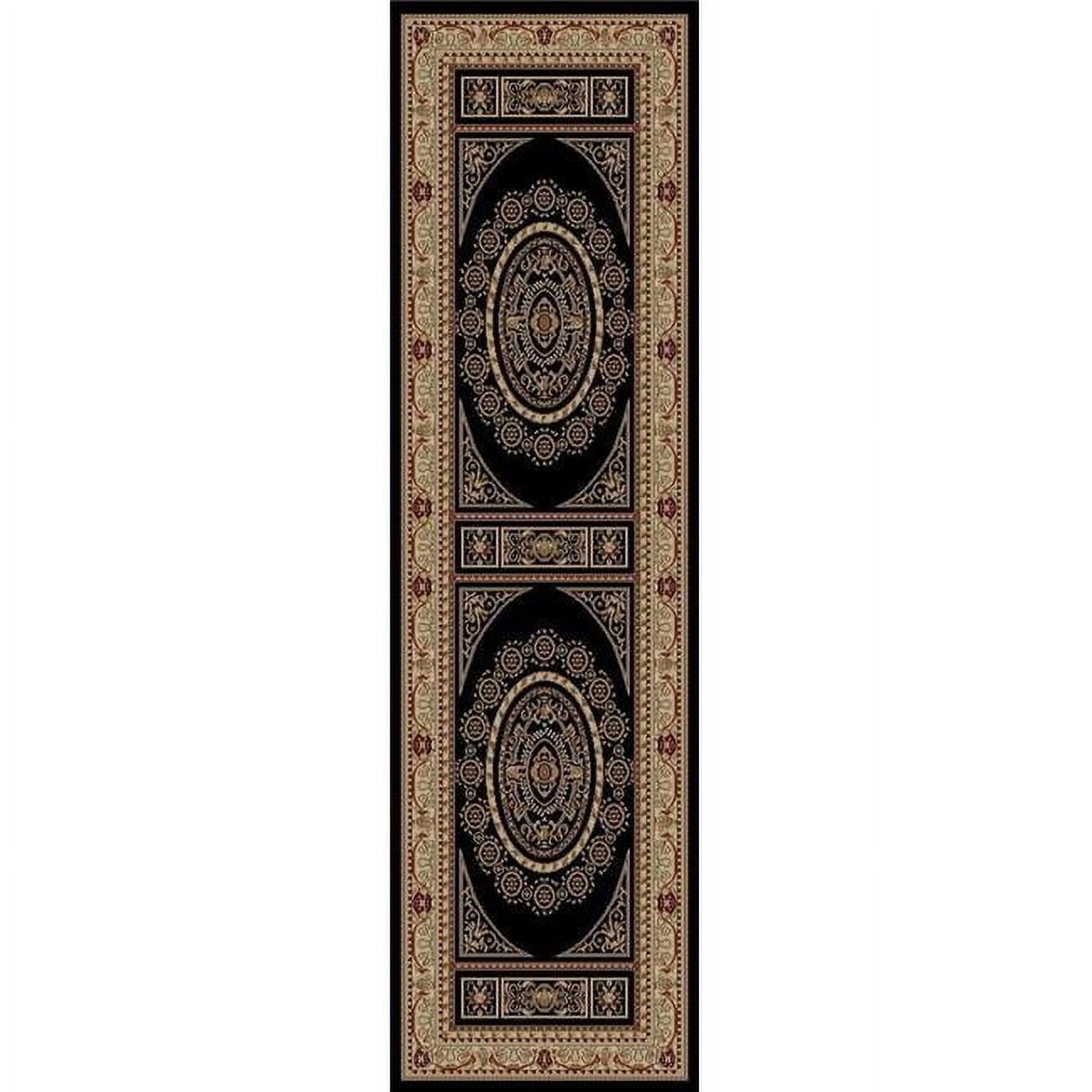 2 ft. 3 in. x 7 ft. 7 in. Jewel Aubusson - Black