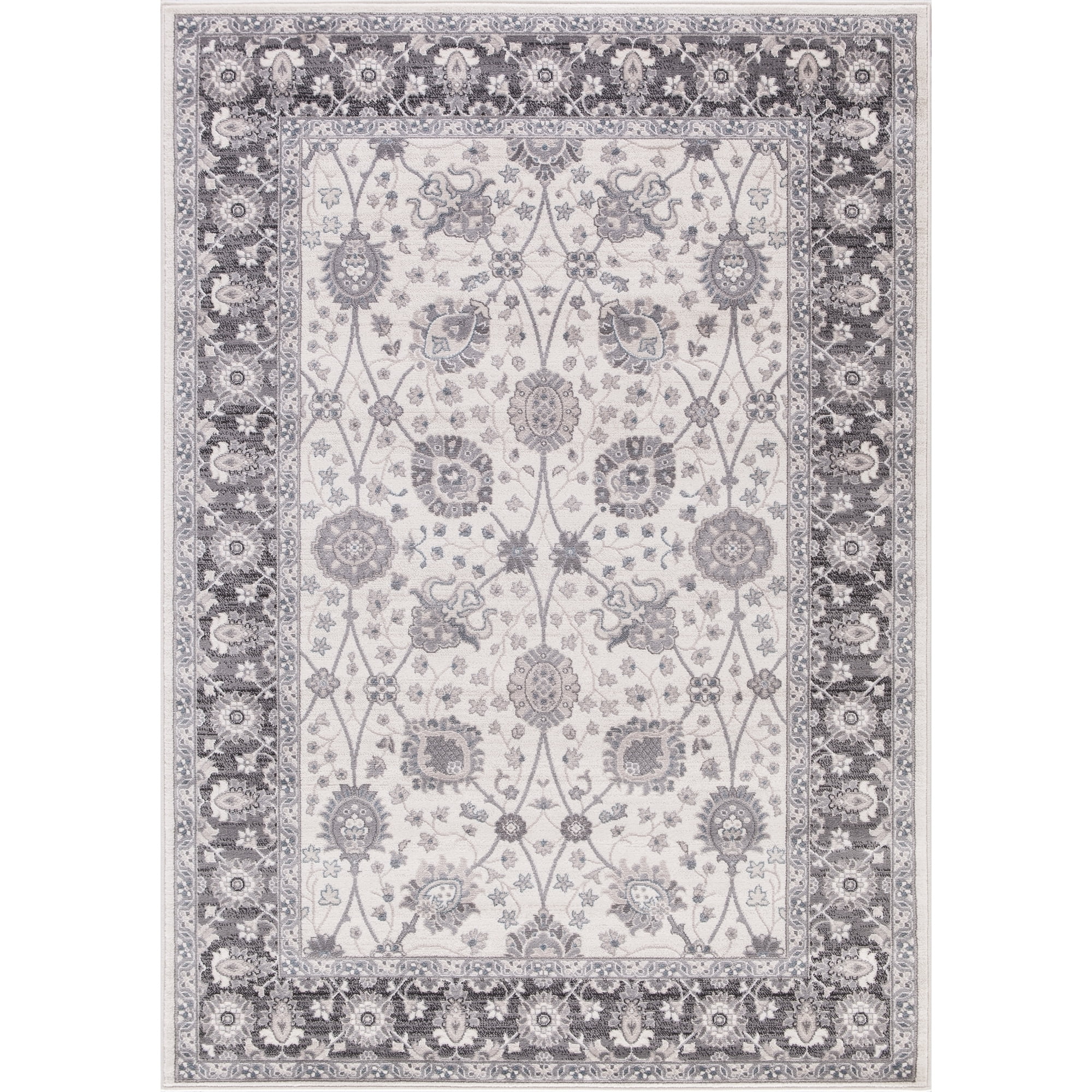 Concord Global 45316 6 ft. 7 in. x 9 ft. 3 in. Lara Vase - Ivory, Grey