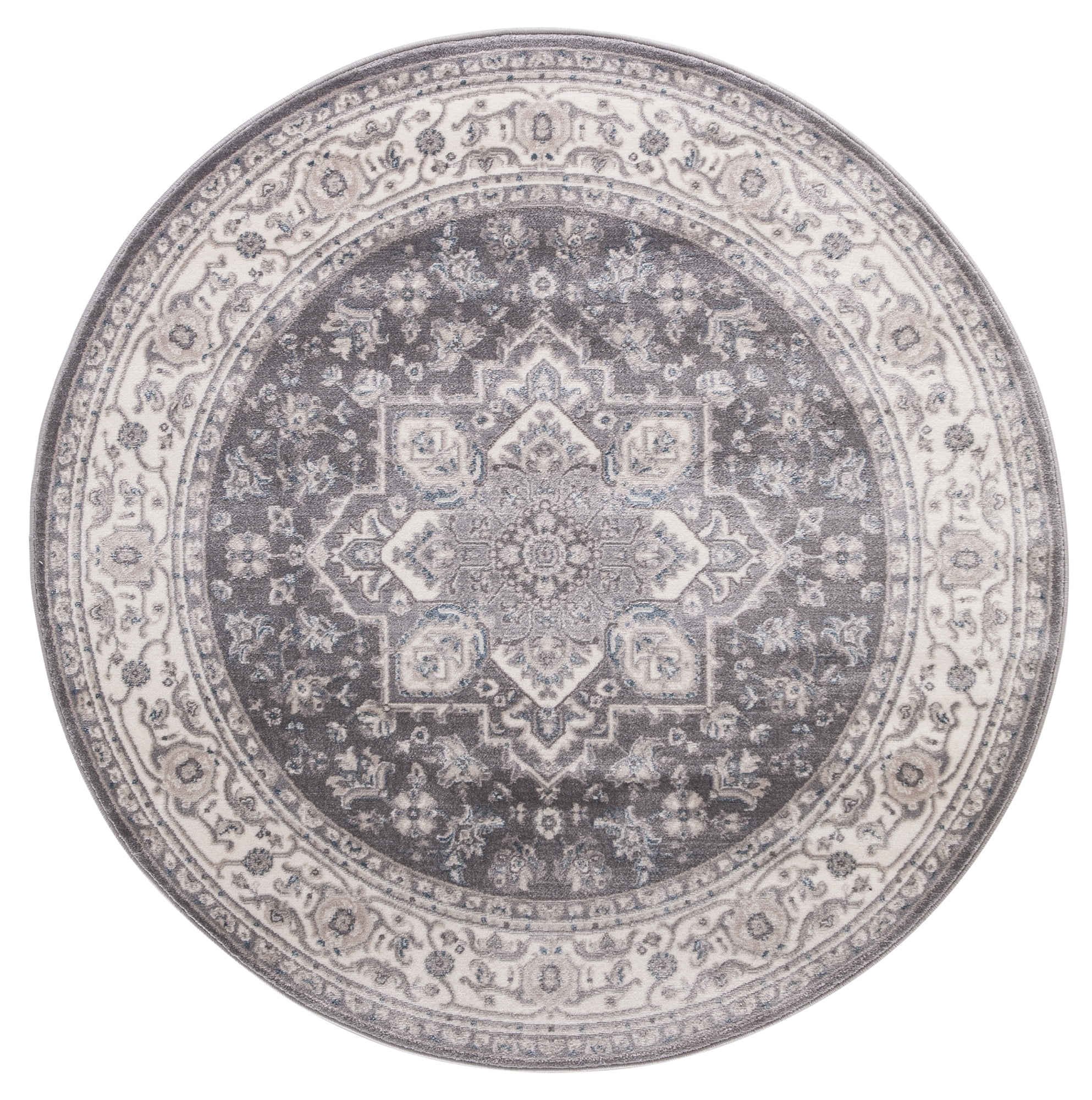 Concord Global 45469 7 ft. 10 in. Lara Heriz - Round, Grey