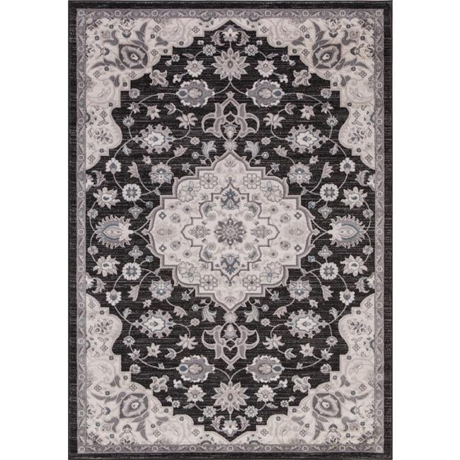 Concord Global 45536 6 ft. 7 in. x 9 ft. 3 in. Lara Center Medallion - Anthracite