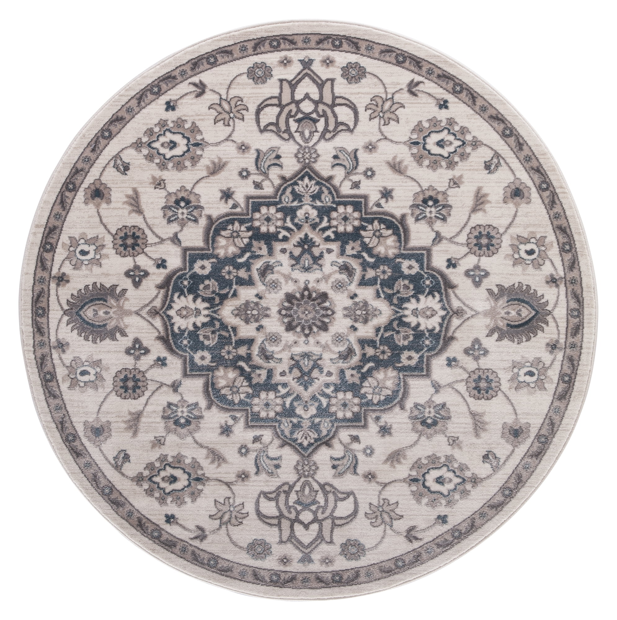 7 ft. 10 in. Lara Center Medallion - Ivory- - Round - Blue