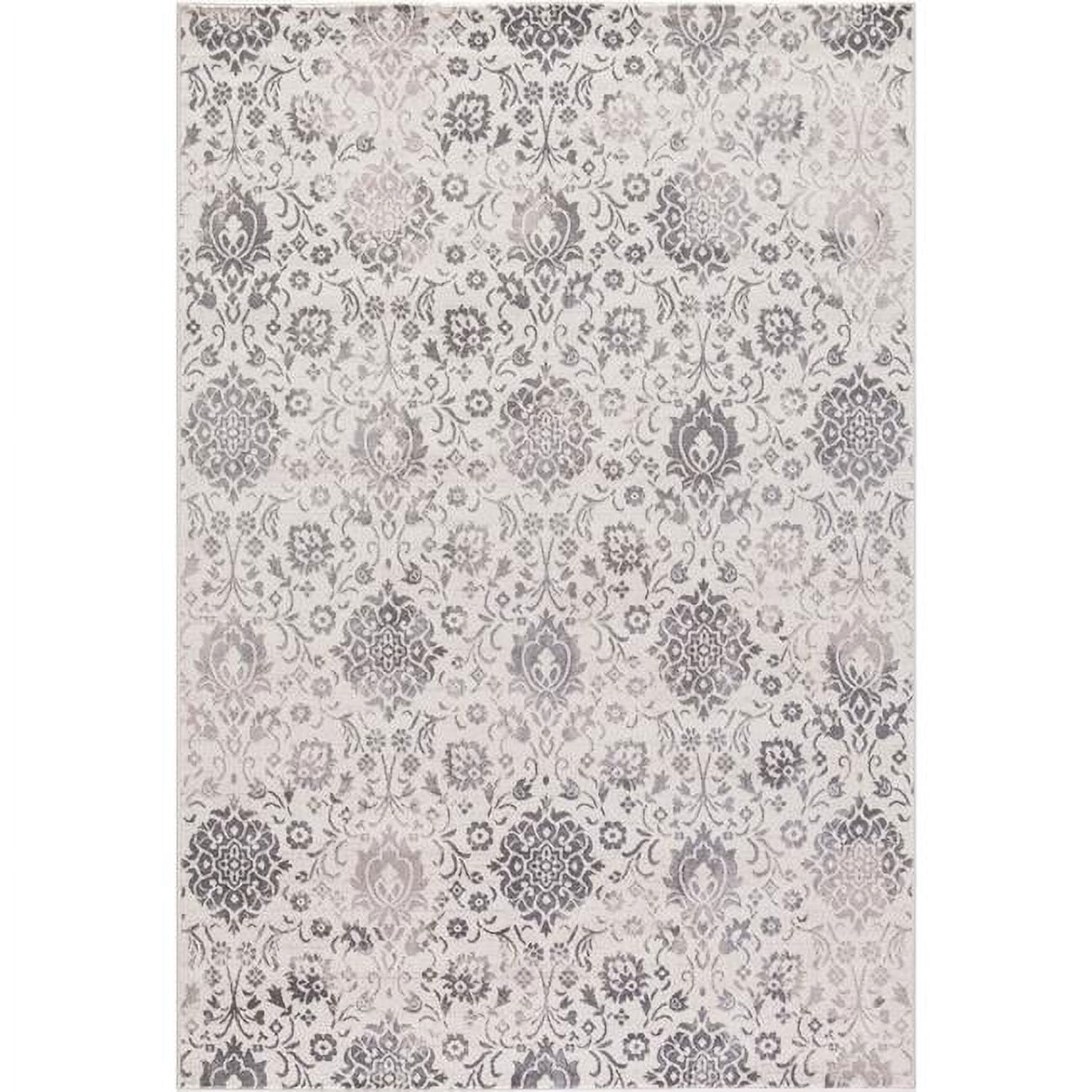 Concord Global 45626 6 ft. 7 in. x 9 ft. 3 in. Lara Soft Damask - Ivory