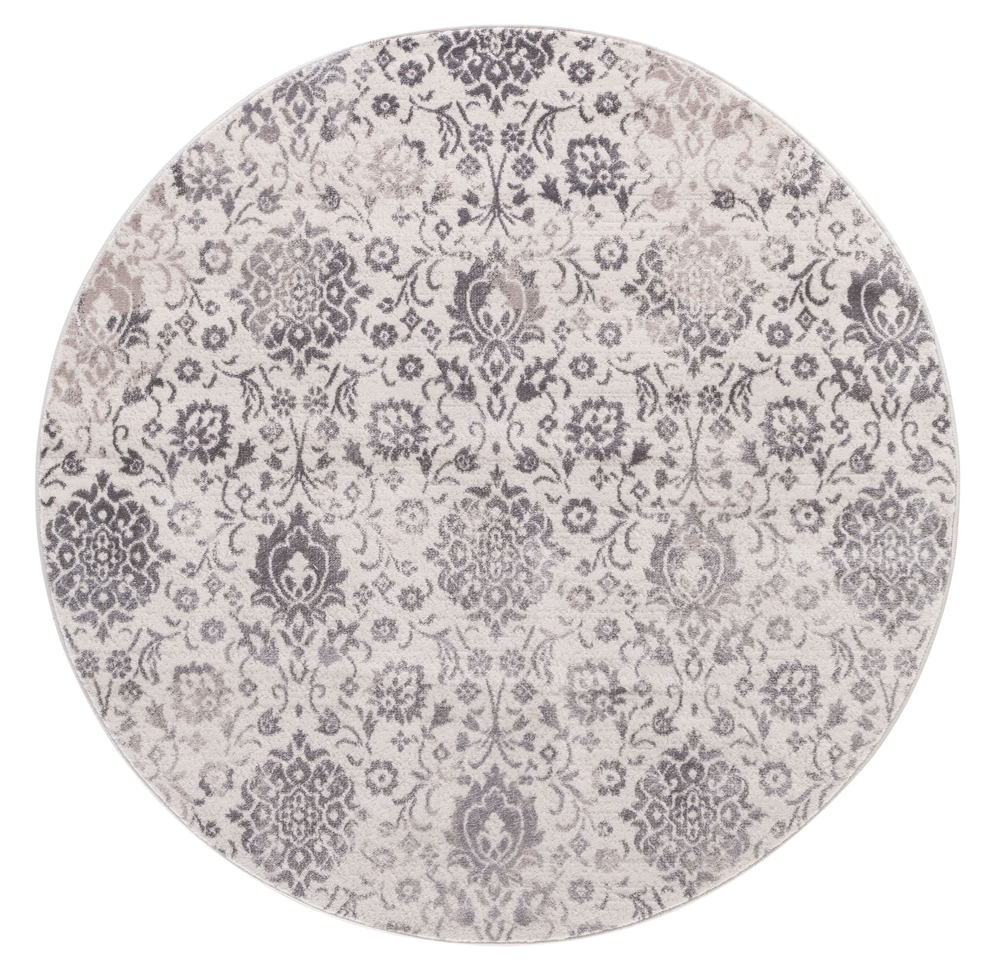 7 ft. 10 in. Lara Soft Damask - Round - Ivory