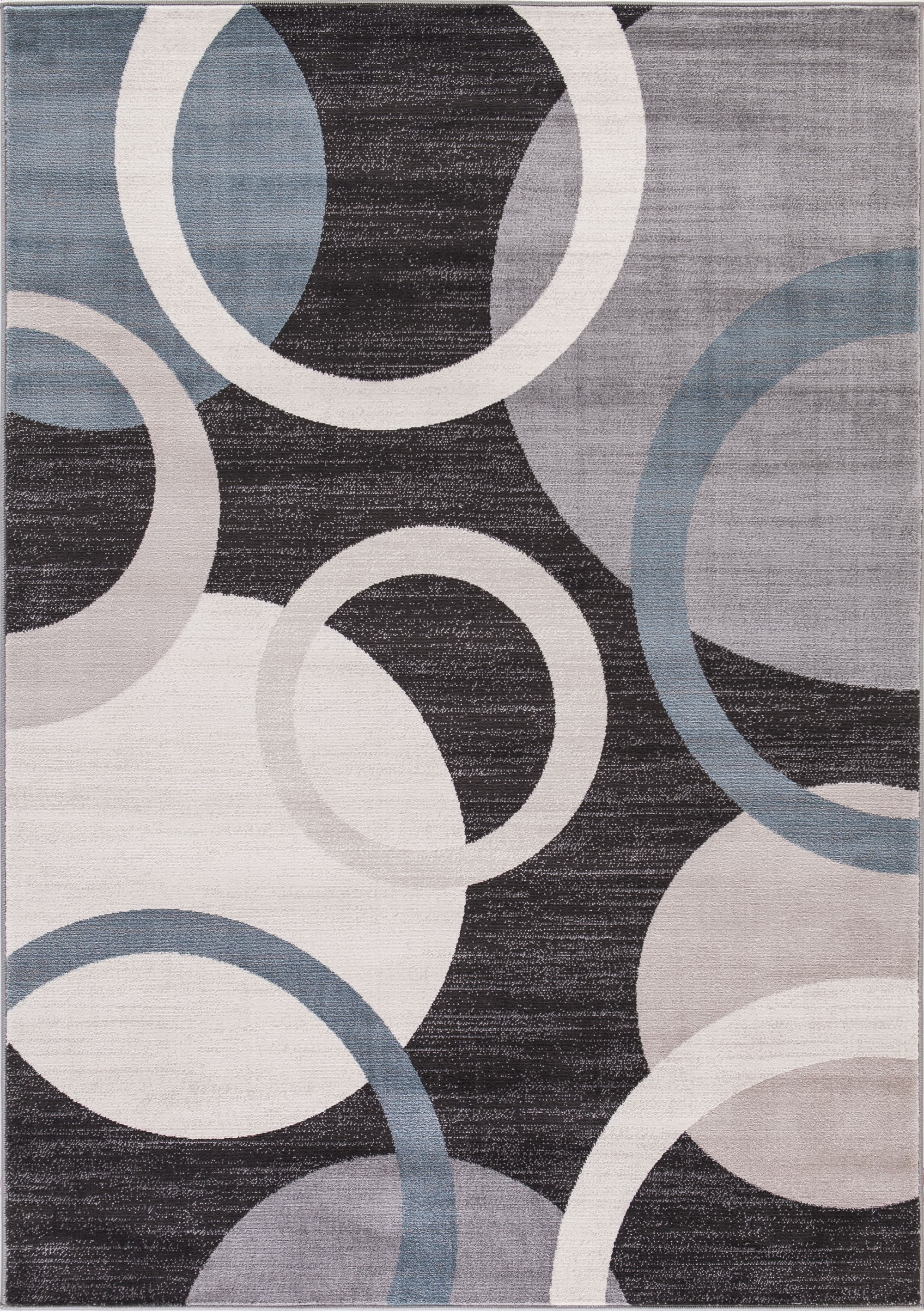 6 ft. 7 in. x 9 ft. 3 in. Lara Circles - Anthracite