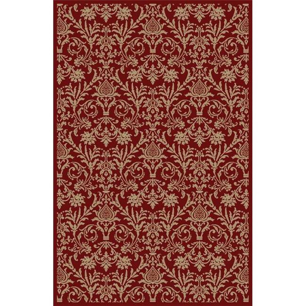 Concord Global 49403 2 ft. 7 in. x 4 ft. Jewel Damask - Red