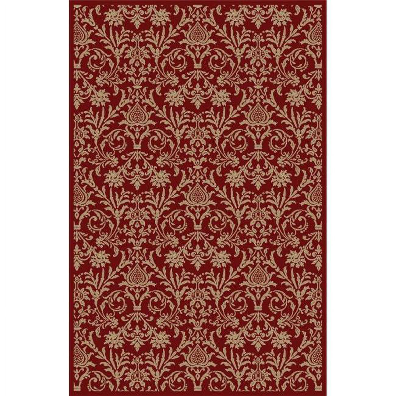 9 ft. 3 in. x 12 ft. 6 in. Jewel Damask - Red