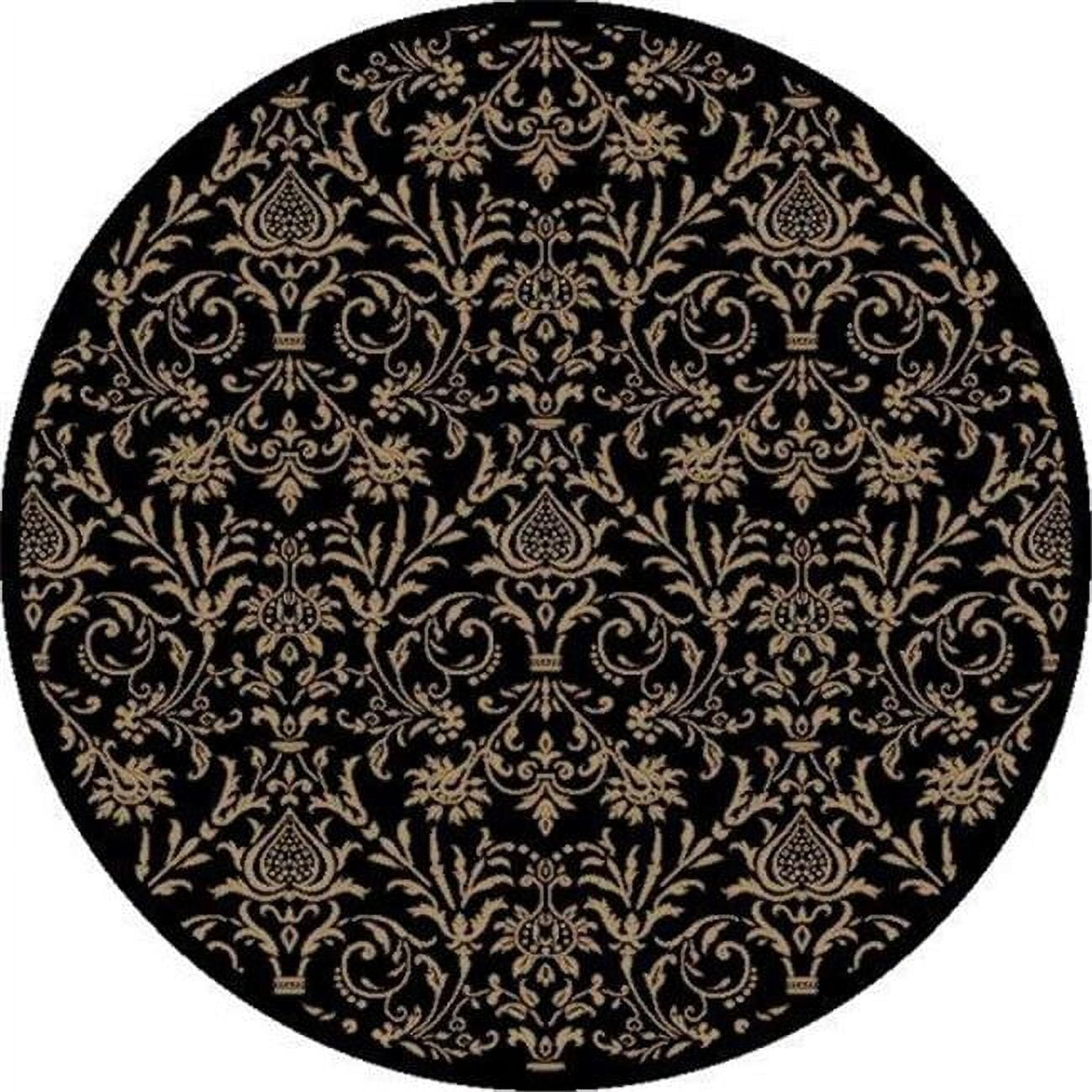 Jewel Damask - Black - 5 ft. 3 in. Round