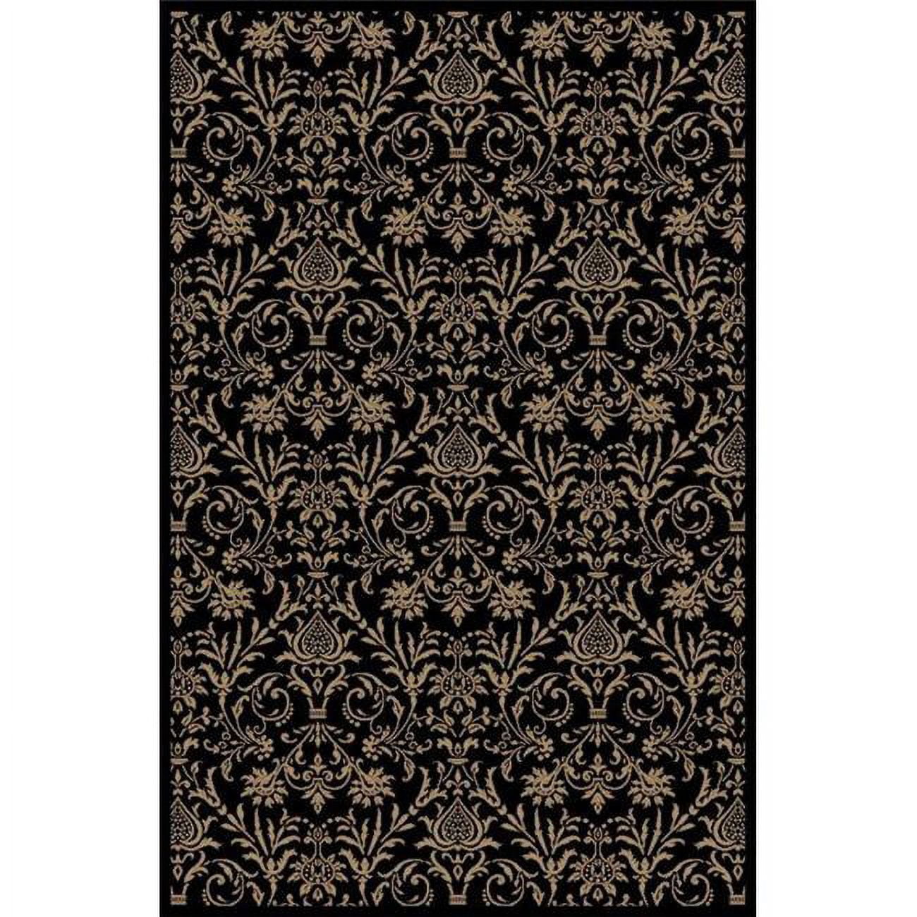 7 ft. 10 in. x 9 ft. 10 in. Jewel Damask - Black