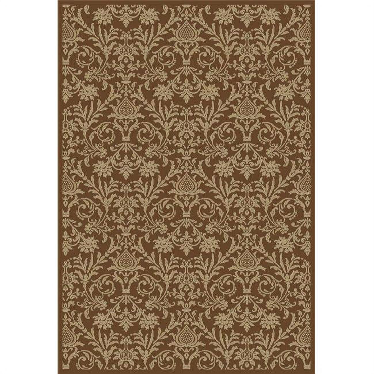 9 ft. 3 in. x 12 ft. 6 in. Jewel Damask - Brown