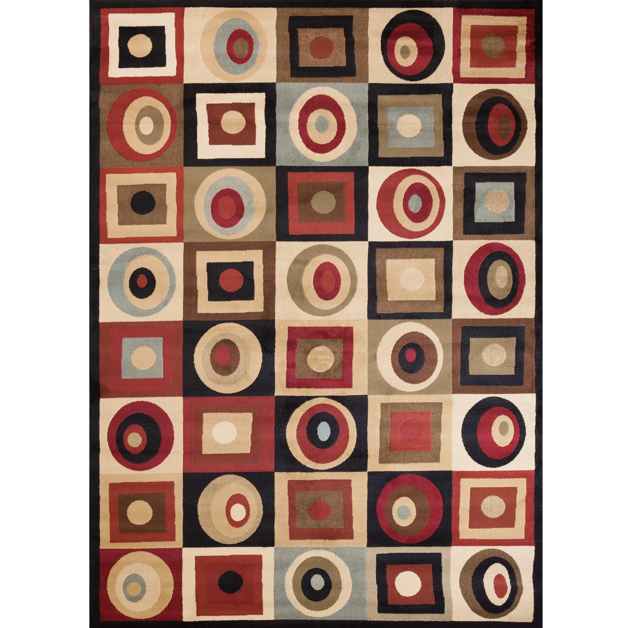 5 ft. 3 in. x 7 ft. 3 in. Soho Round & Squares - Black
