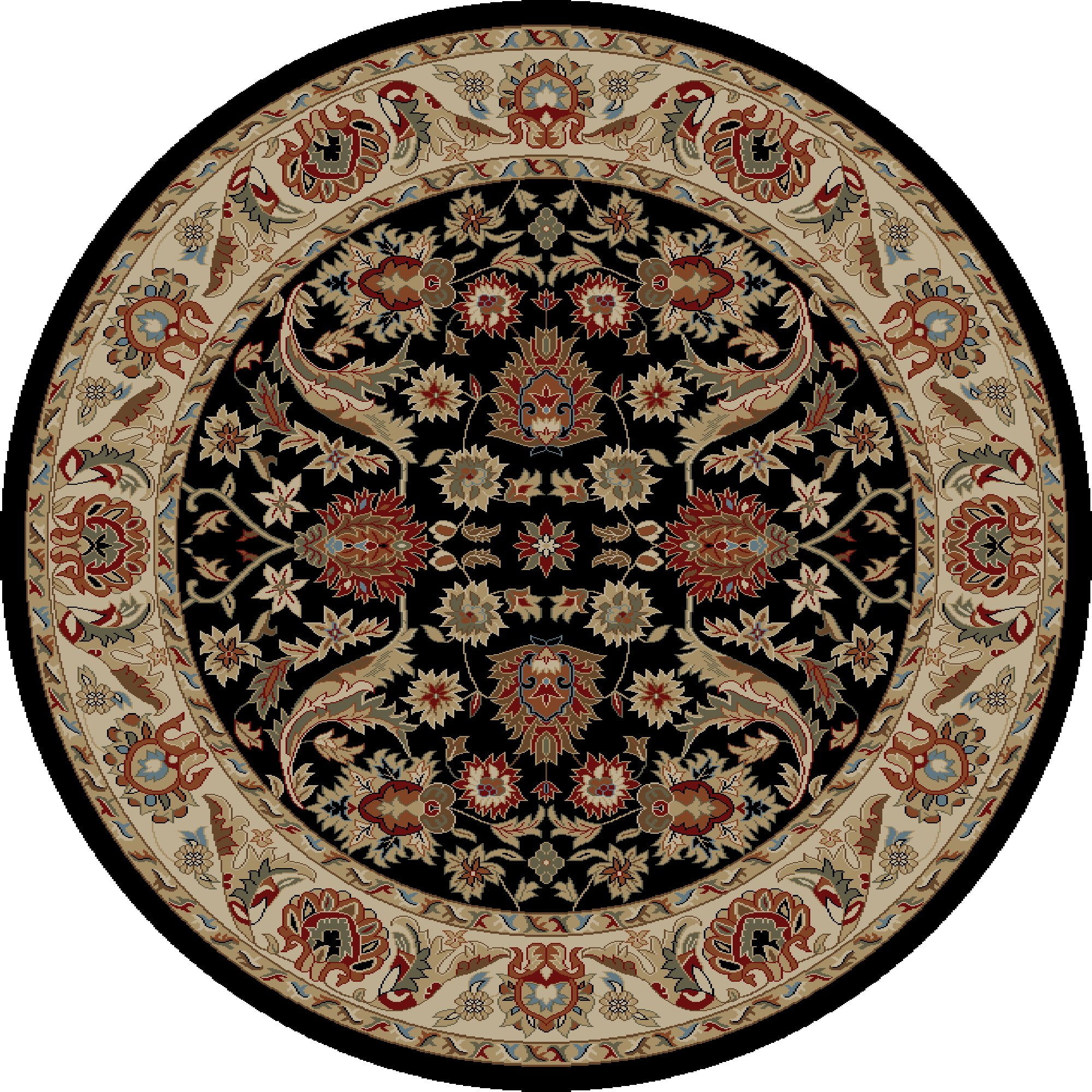 Concord Global 62030 5 ft. 3 in. Ankara Sultanabad - Round, Black