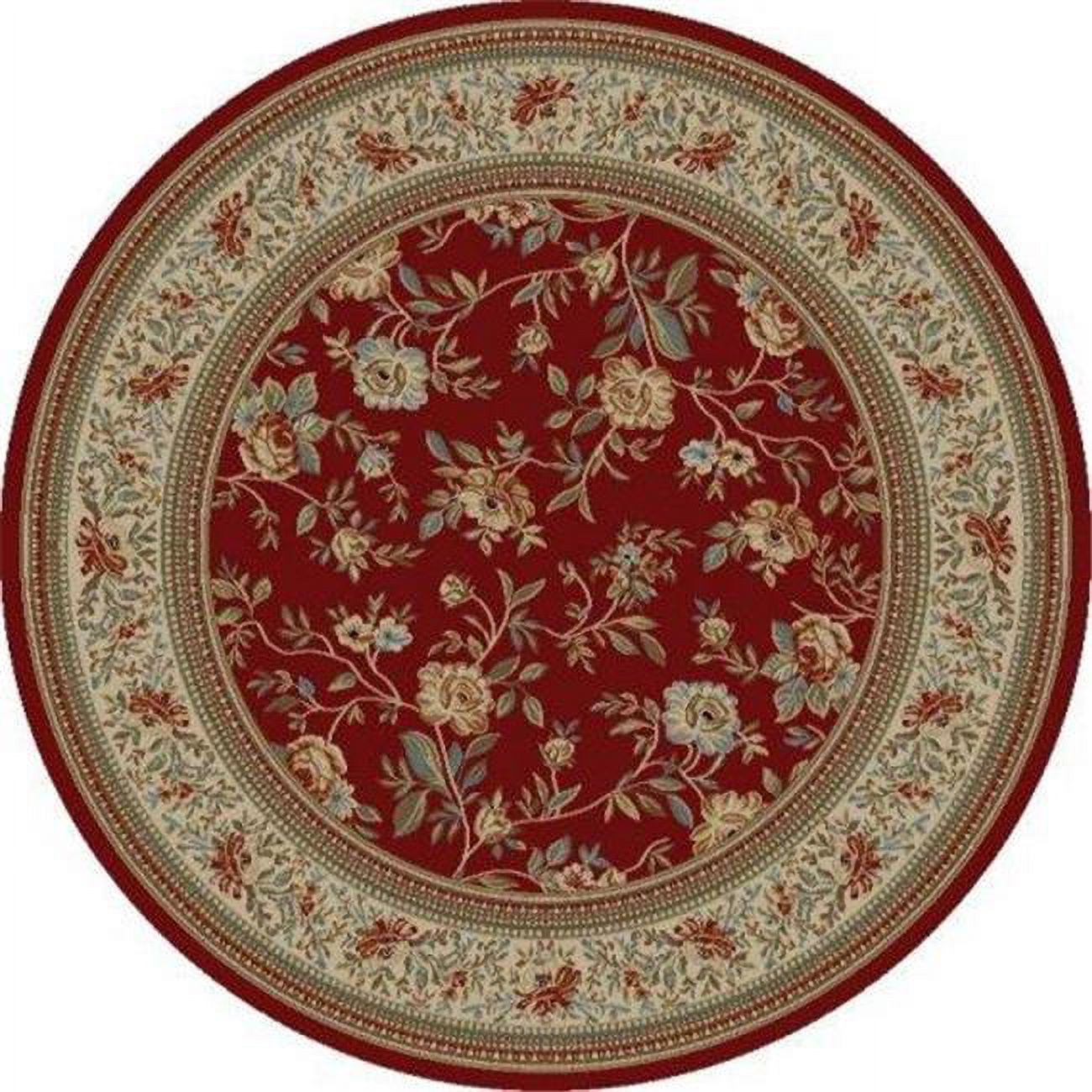 Ankara Floral Garden - Red - 5 ft. 3 in. Round