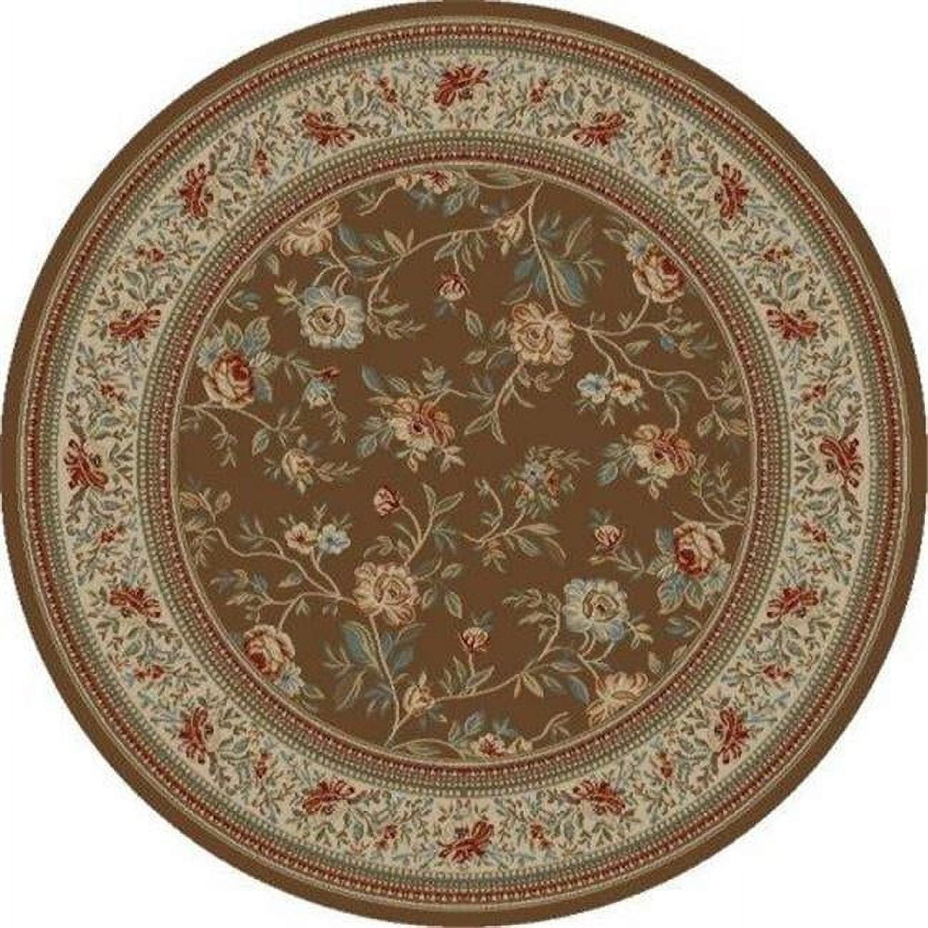 Ankara Floral Garden - Brown - 5 ft. 3 in. Round