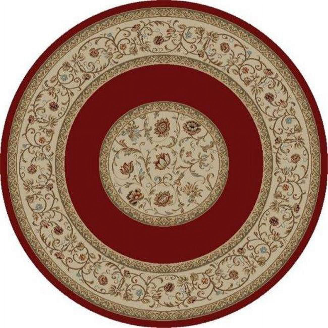 Ankara Floral Border - Red - Round