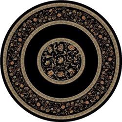 Concord Global 62330 5 ft. 3 in. Ankara Floral Border - Round, Black