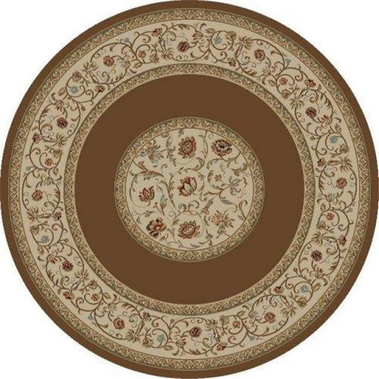 Ankara Floral Border - Brown - Round