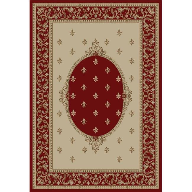 Jewel F. Lys Medallion - Red - 6 ft. 7 in. x 9 ft. 3 in.