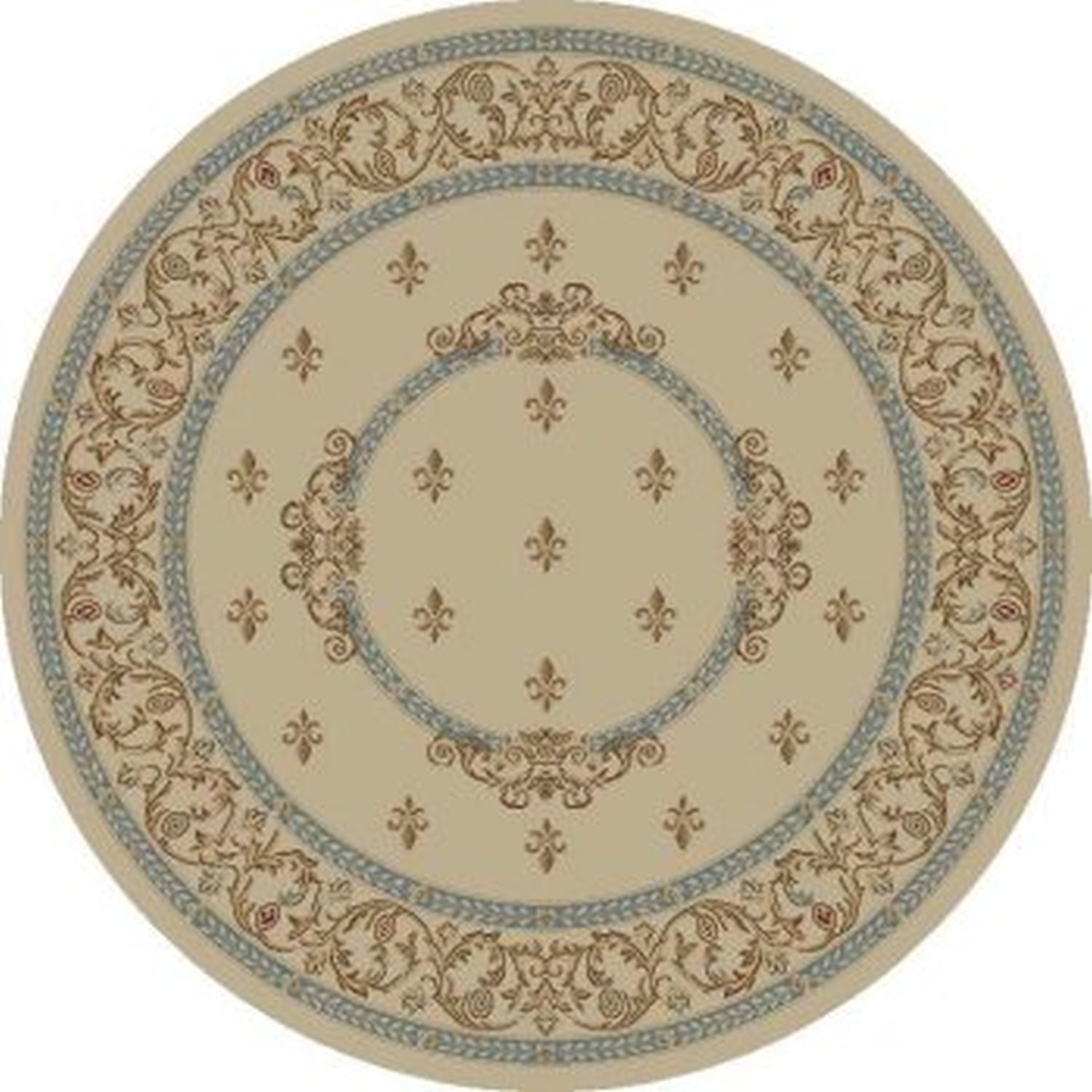 5 ft. 3 in. Jewel F.Lys Medallion - Round, Ivory