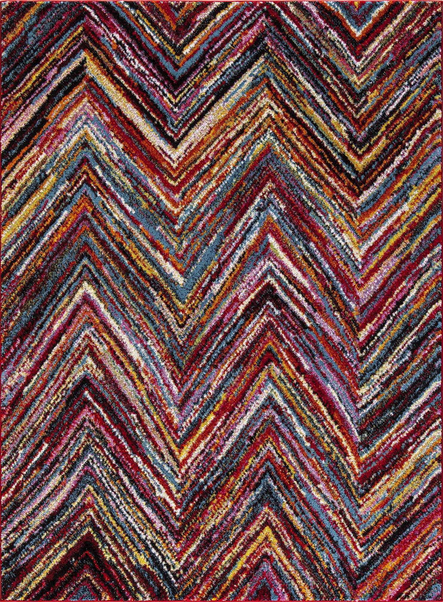 Concord Global 74806 6 ft. 7 in. x 9 ft. 3 in. Diamond Chevron - Multi Color