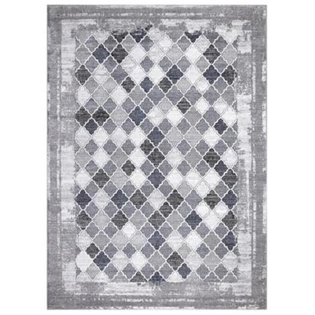 3 x 5 ft. Positano Siena Trellis Rectangle Rectangle Area Rug, Gray
