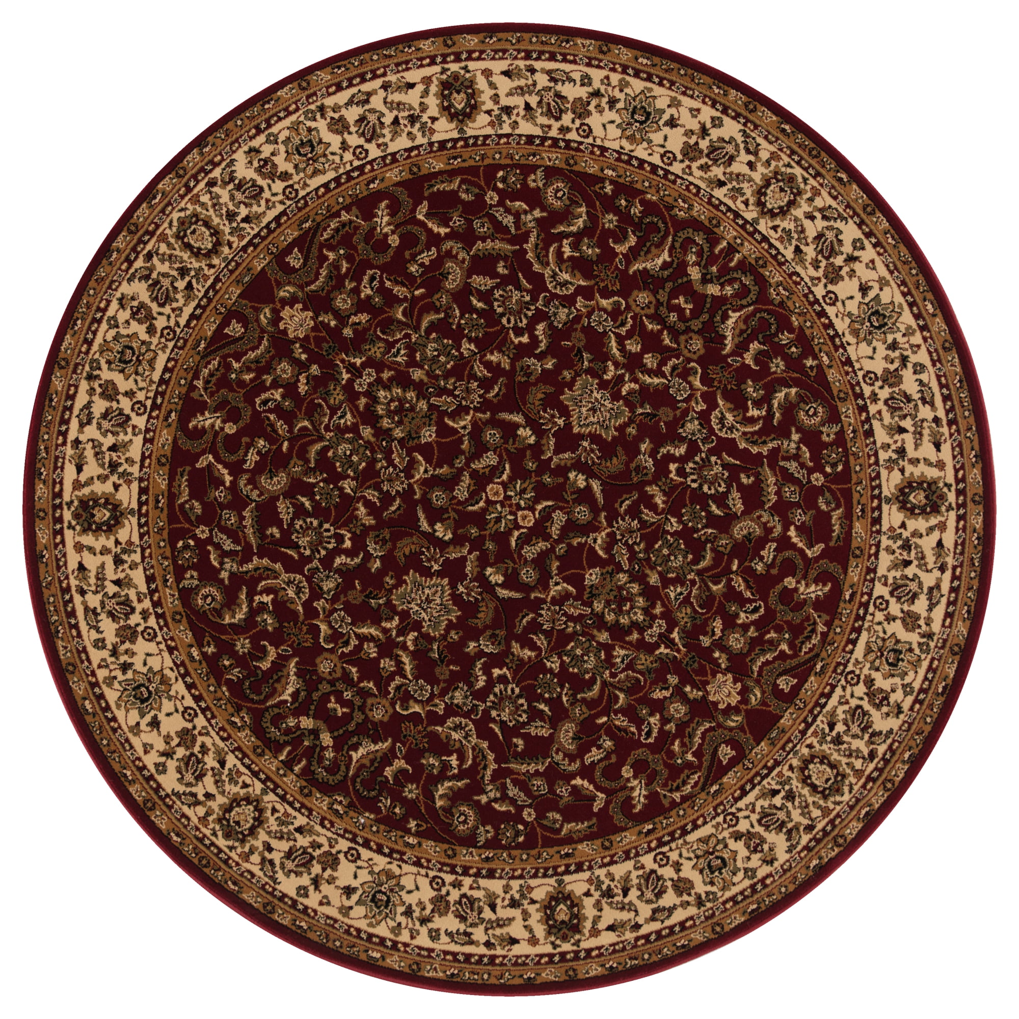 Picture of Concord Global 20200 5 ft. 3 in. Persian Classics Kashan - Round&#44; Red