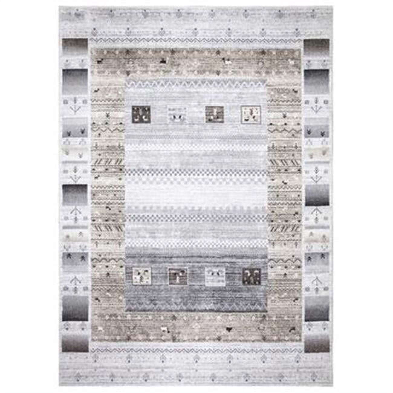 3 x 5 ft. Positano Capri Tribal Rectangle Rectangle Area Rug, Ivory