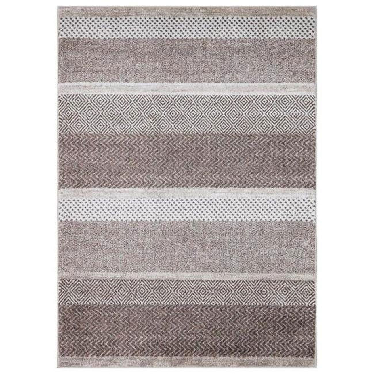 3 x 5 ft. Positano Toscano Stripe Rectangle Area Rug - Brown
