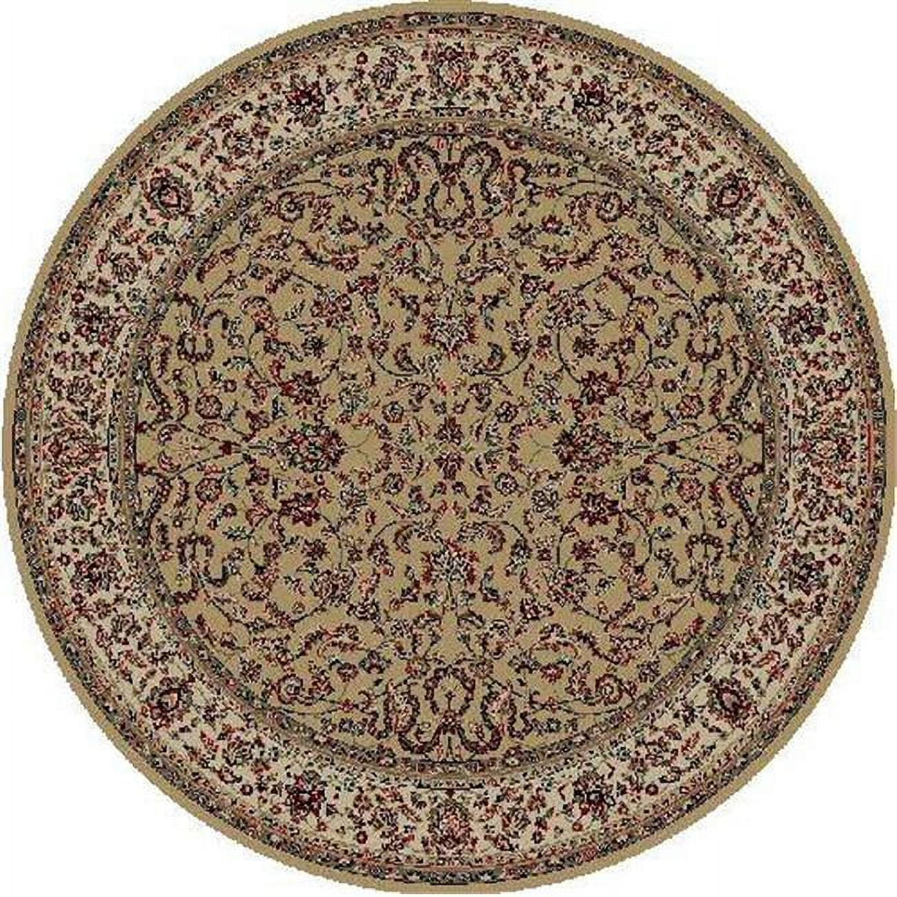 Picture of Concord Global 20210 5 ft. 3 in. Persian Classics Kashan - Round&#44; Gold
