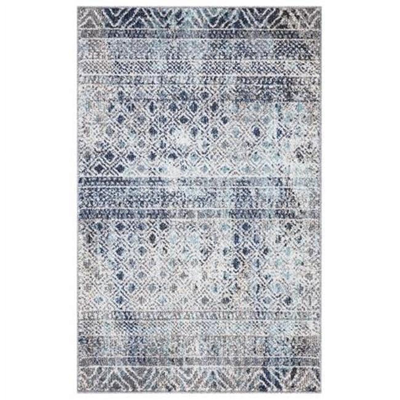 5 x 7 ft. Vintage Piazza Geometric Rectangle Area Rug, Blue