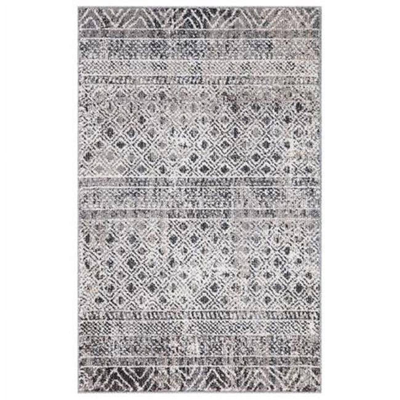 3 x 4 ft. Vintage Piazza Geometric Rectangle Area Rug, Gray