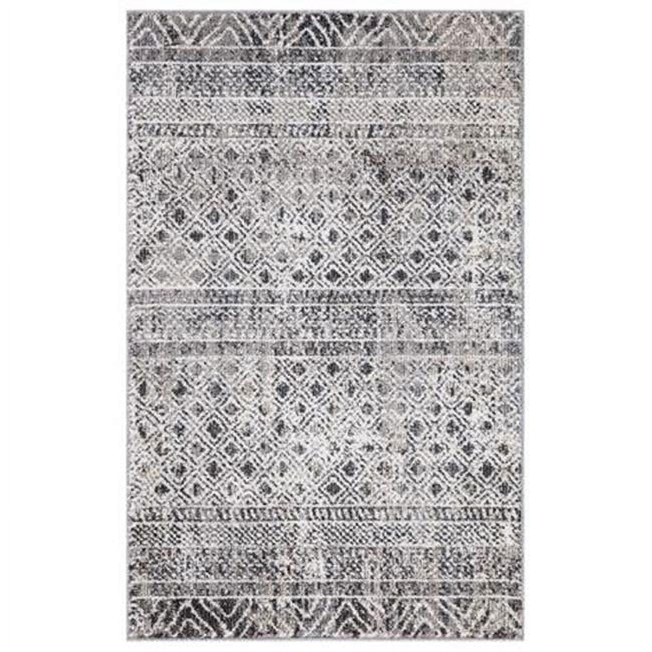 5 x 7 ft. Vintage Piazza Geometric Rectangle Area Rug, Gray