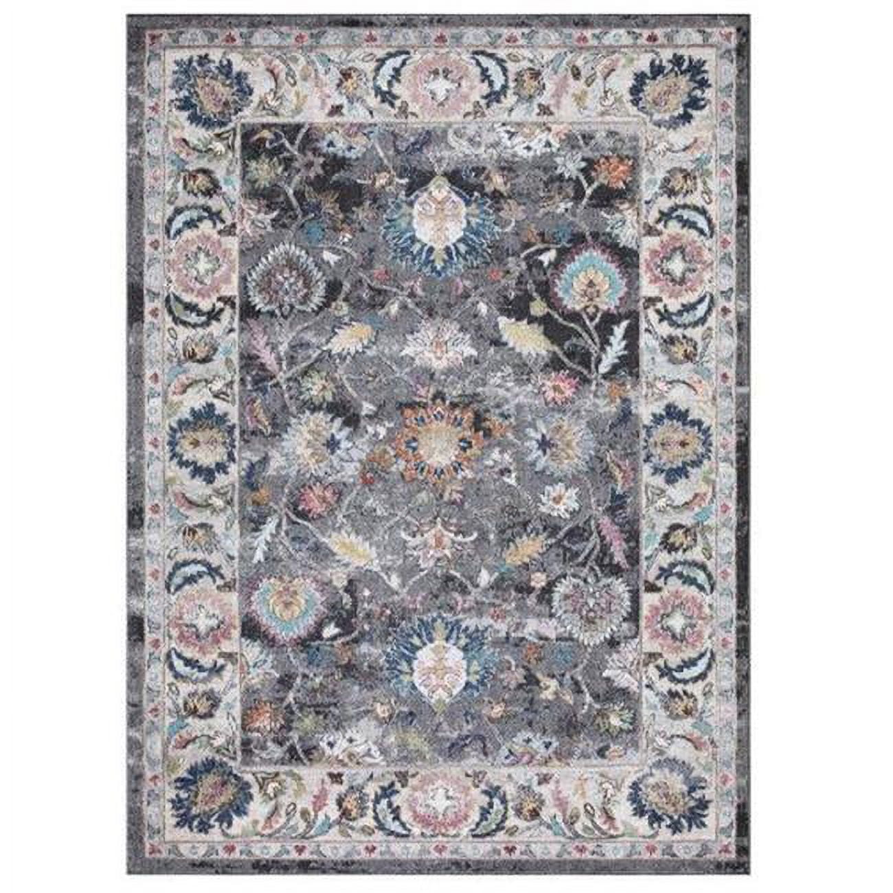 8 x 11 ft. Istanbul Border Area Rug, Gray