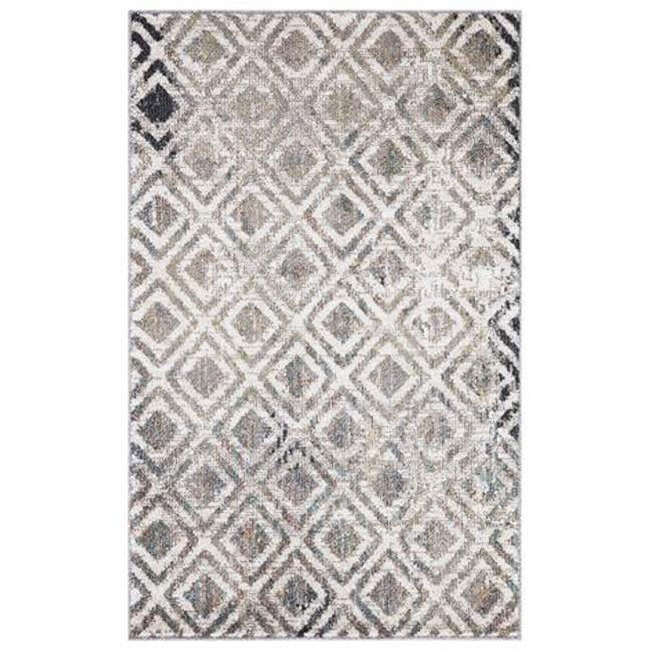 72425 5 x 7 ft. Vintage Diamonds Geometric Rectangle Area Rug, Beige