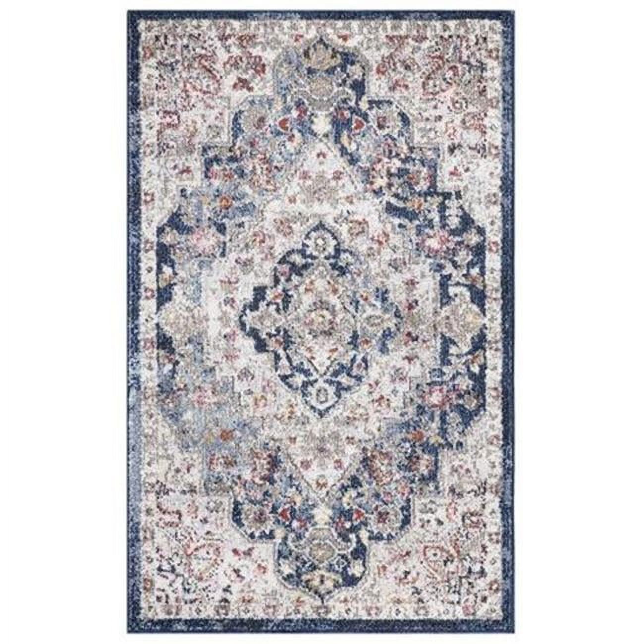 Vintage Montreal Medallion Rectangle Area Rug - Navy - 3 x 4 ft.