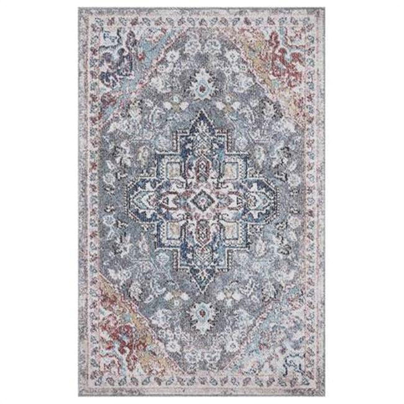 3 x 7 ft. Vintage Tabriz Medallion Rectangle Area Rug, Gray