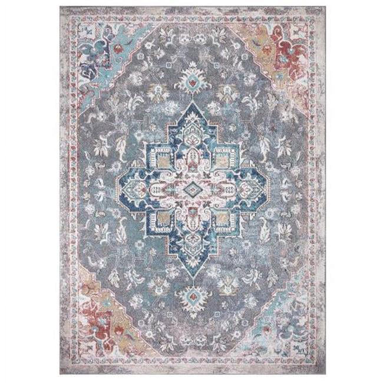 8 x 11 ft. Tabriz Medallion Area Rug, Gray