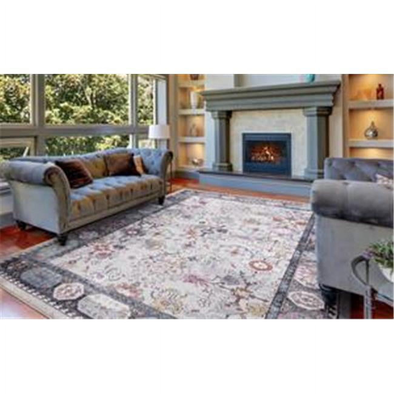 3 x 4 ft. Vintage Angora Border Rectangle Area Rug, Gray