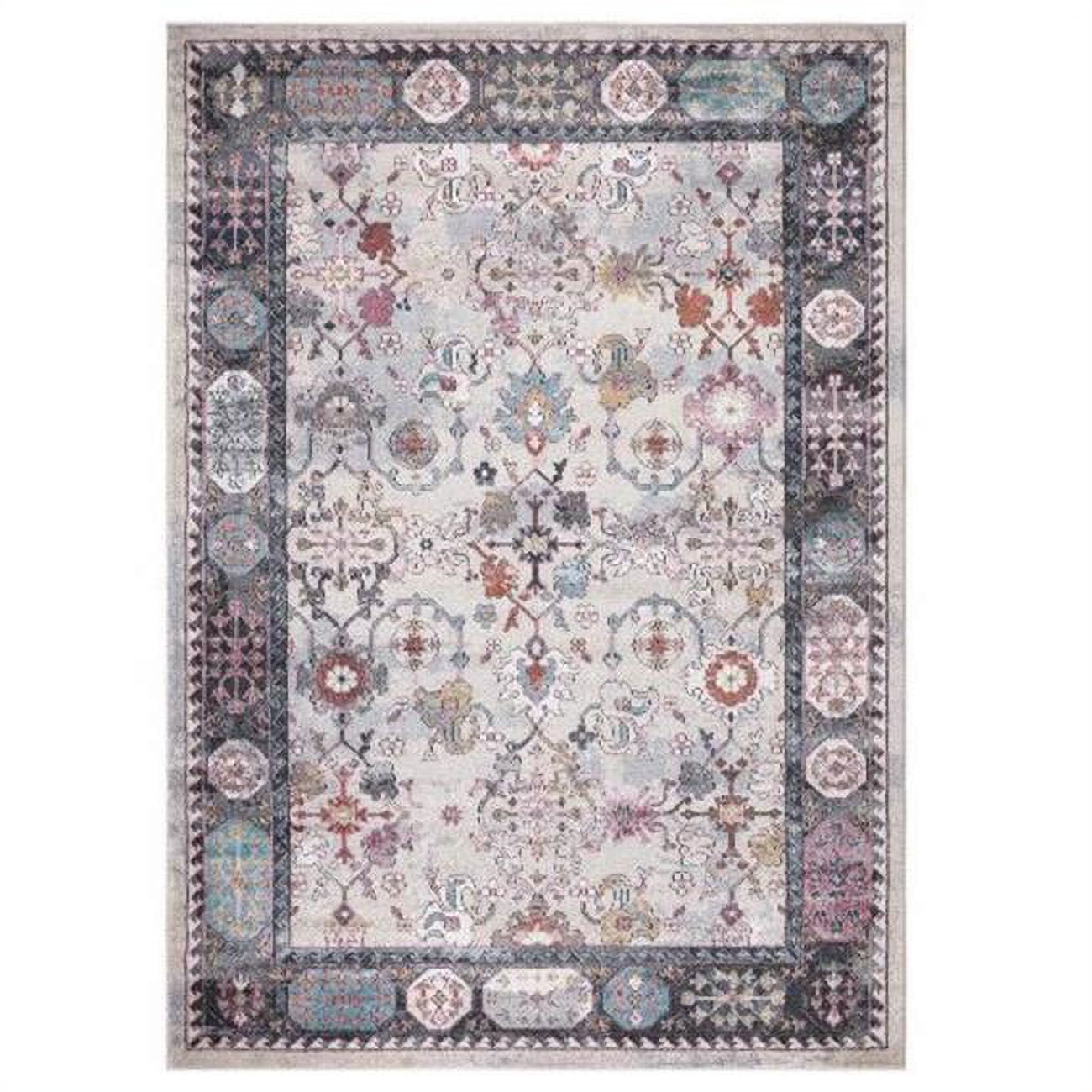 8 x 11 ft. Angora Border Area Rug, Gray