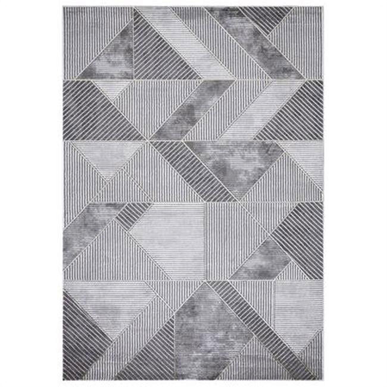 3 x 5 ft. Brighton Madison Geometric Rectangle Area Rug, Gray