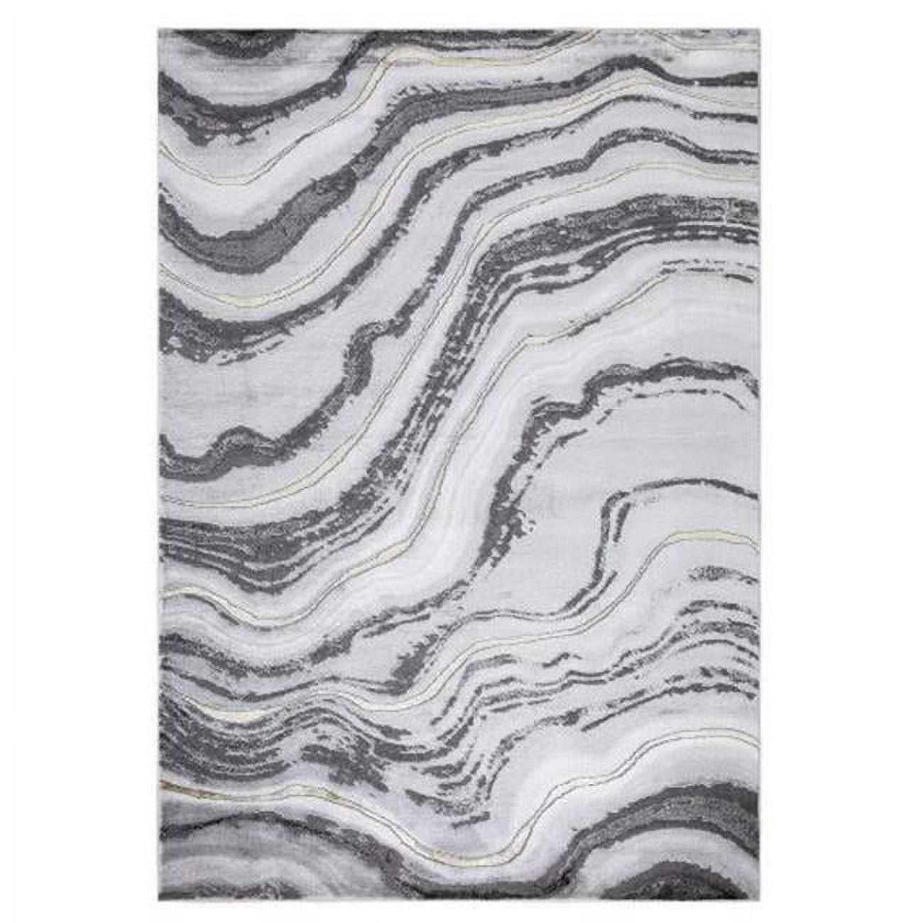 5 x 7 ft. Marble Abstract Area Rug, Gray