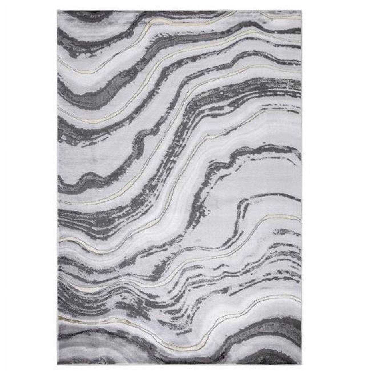 7 x 9 ft. Marble Abstract Area Rug, Gray