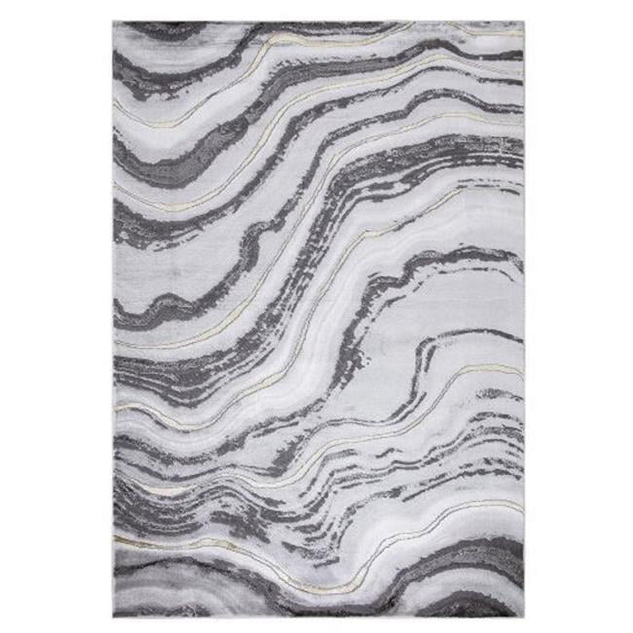 8 x 11 ft. Marble Abstract Area Rug - Gray