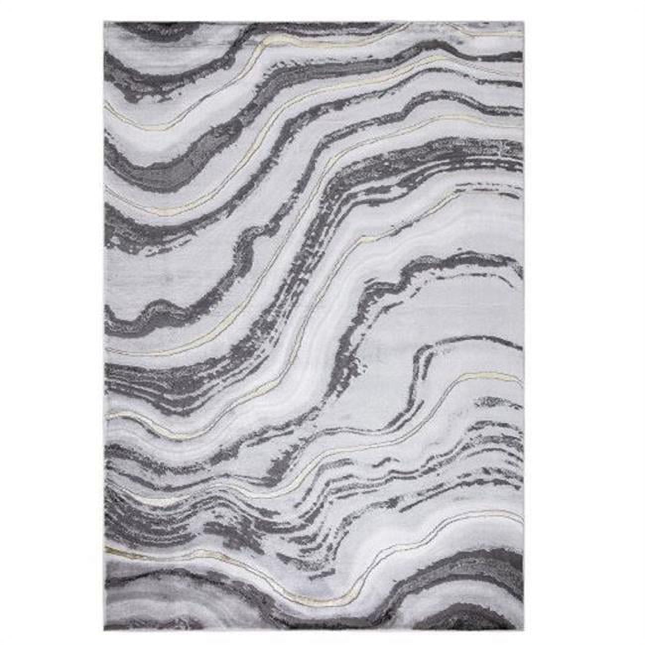 9 x 13 ft. Marble Abstract Area Rug, Gray