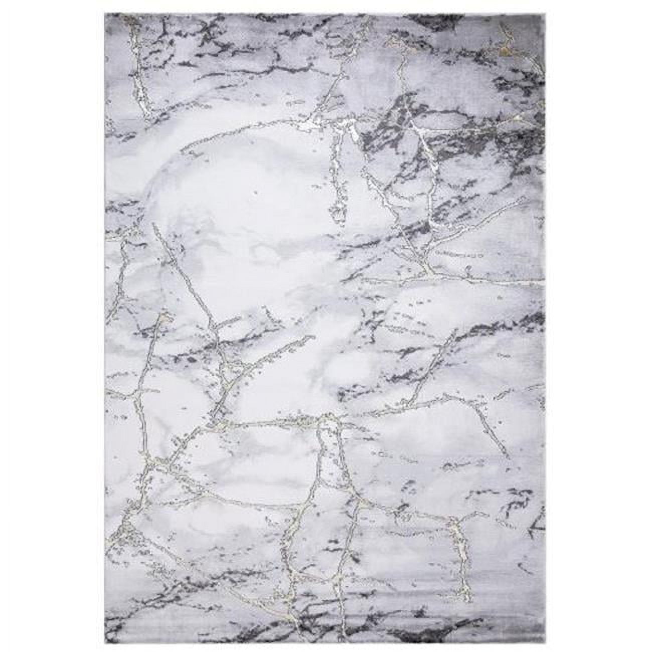 80625 5 x 7 ft. Dallas Abstract Area Rug, Gray