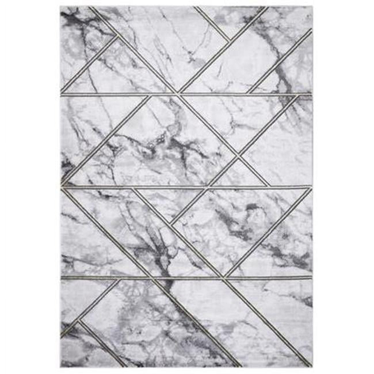 3 x 5 ft. Brighton Bellucci Geometric Rectangle Area Rug, Gold